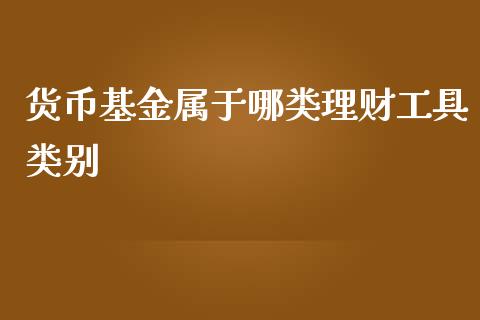 货币基金属于哪类理财工具类别_https://www.qdlswl.com_理财_第1张