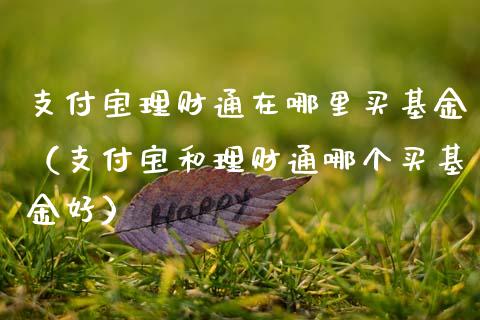 支付宝理财通在哪里买基金（支付宝和理财通哪个买基金好）_https://www.qdlswl.com_基金_第1张