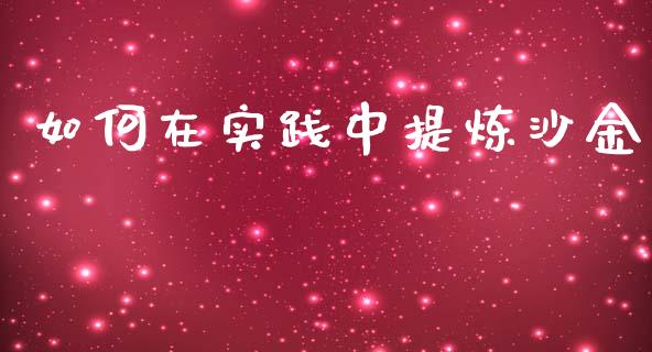 如何在实践中提炼沙金_https://www.qdlswl.com_股票_第1张