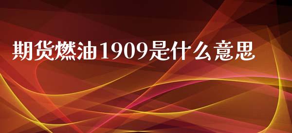 期货燃油1909是什么意思_https://www.qdlswl.com_理财_第1张