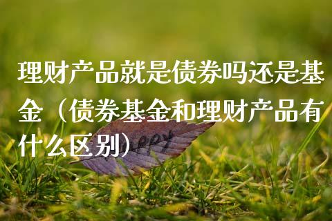 理财产品就是债券吗还是基金（债券基金和理财产品有什么区别）_https://www.qdlswl.com_理财_第1张