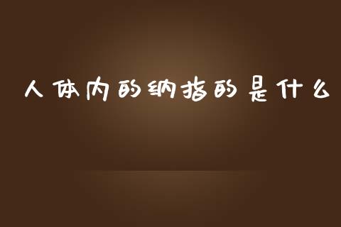 人体内的纳指的是什么_https://www.qdlswl.com_股票_第1张