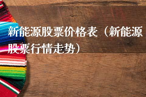 新能源股票价格表（新能源股票行情走势）_https://www.qdlswl.com_内盘_第1张