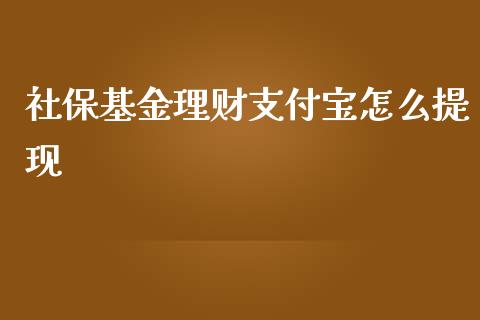 社保基金理财支付宝怎么提现_https://www.qdlswl.com_理财_第1张