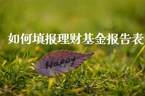 如何填报理财基金报告表_https://www.qdlswl.com_理财_第1张