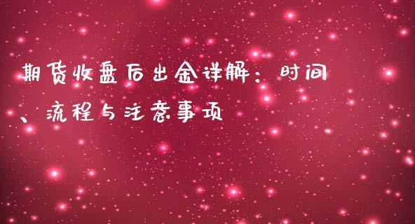 期货收盘后出金详解：时间、流程与注意事项_https://www.qdlswl.com_外盘_第1张