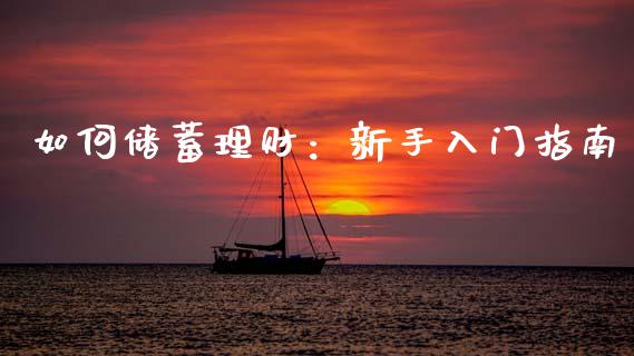如何储蓄理财：新手入门指南_https://www.qdlswl.com_股票_第1张