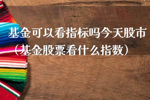 基金可以看指标吗今天股市（基金股票看什么指数）_https://www.qdlswl.com_基金_第1张