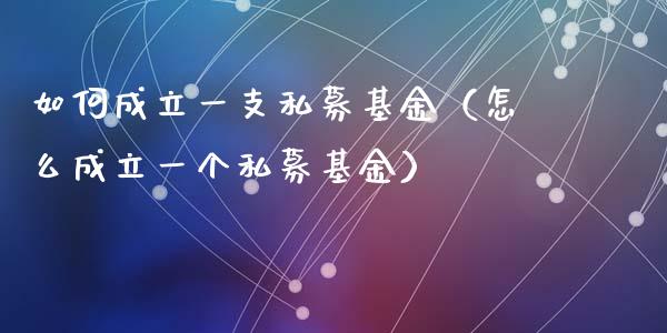 如何成立一支私募基金（怎么成立一个私募基金）_https://www.qdlswl.com_基金_第1张