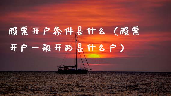 股票开户条件是什么（股票开户一般开的是什么户）_https://www.qdlswl.com_股票_第1张