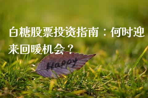白糖股票投资指南：何时迎来回暖机会？_https://www.qdlswl.com_基金_第1张
