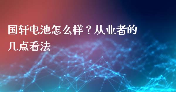 国轩电池怎么样？从业者的几点看法_https://www.qdlswl.com_期货_第1张