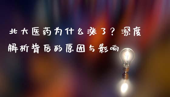 北大医药为什么涨了？深度解析背后的原因与影响_https://www.qdlswl.com_直播_第1张