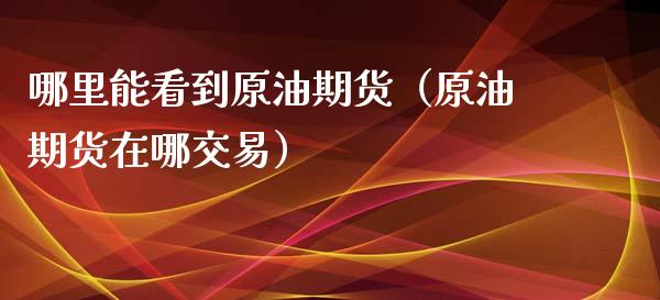 哪里能看到原油期货（原油期货在哪交易）_https://www.qdlswl.com_股指_第1张