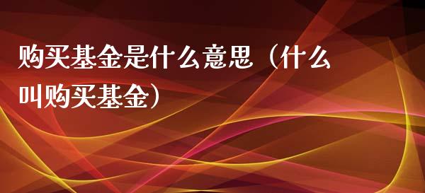购买基金是什么意思（什么叫购买基金）_https://www.qdlswl.com_基金_第1张