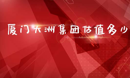 厦门大洲集团估值多少_https://www.qdlswl.com_期货_第1张