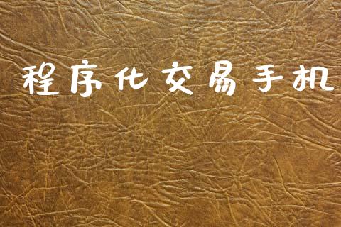 程序化交易手机_https://www.qdlswl.com_股指_第1张