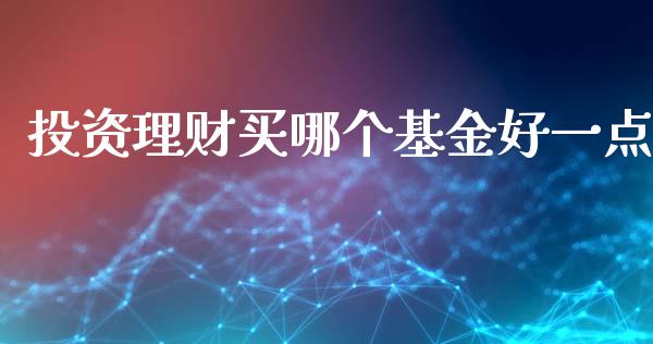 投资理财买哪个基金好一点_https://www.qdlswl.com_基金_第1张