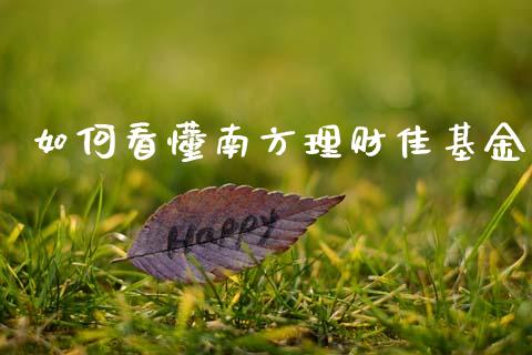 如何看懂南方理财佳基金_https://www.qdlswl.com_基金_第1张