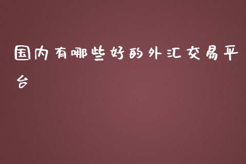 国内有哪些好的外汇交易平台_https://www.qdlswl.com_期货_第1张