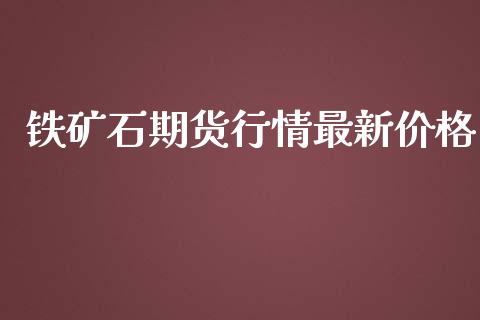铁矿石期货行情最新价格_https://www.qdlswl.com_期货_第1张