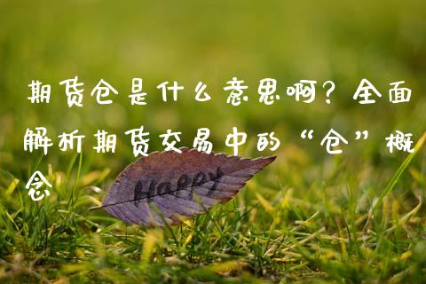 期货仓是什么意思啊？全面解析期货交易中的“仓”概念_https://www.qdlswl.com_直播_第1张