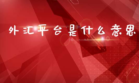 外汇平台是什么意思_https://www.qdlswl.com_理财_第1张
