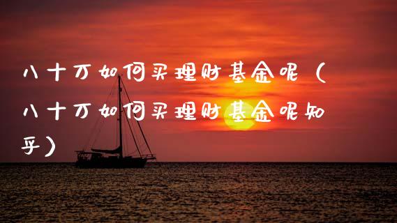 八十万如何买理财基金呢（八十万如何买理财基金呢知乎）_https://www.qdlswl.com_基金_第1张
