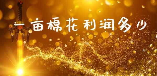 一亩棉花利润多少_https://www.qdlswl.com_股指_第1张