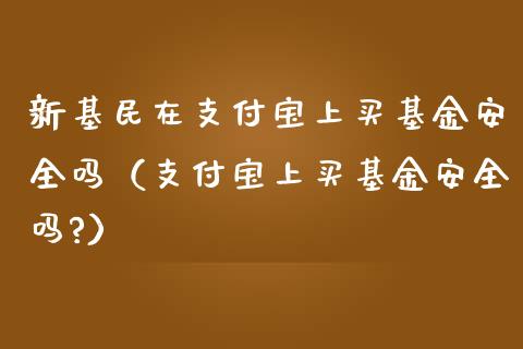 新基民在支付宝上买基金安全吗（支付宝上买基金安全吗?）_https://www.qdlswl.com_基金_第1张