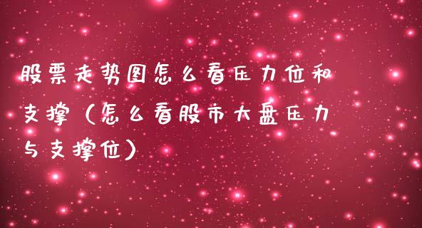 股票走势图怎么看压力位和支撑（怎么看股市大盘压力与支撑位）_https://www.qdlswl.com_内盘_第1张