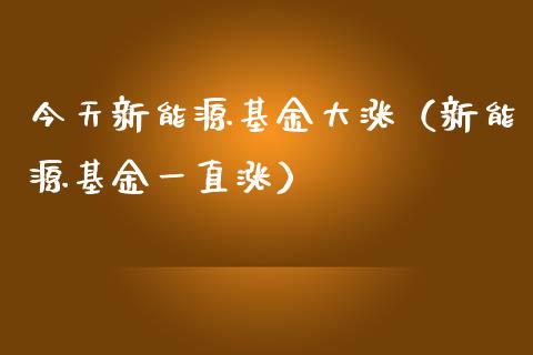 今天新能源基金大涨（新能源基金一直涨）_https://www.qdlswl.com_基金_第1张
