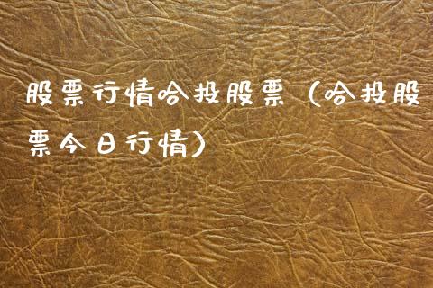 股票行情哈投股票（哈投股票今日行情）_https://www.qdlswl.com_股票_第1张