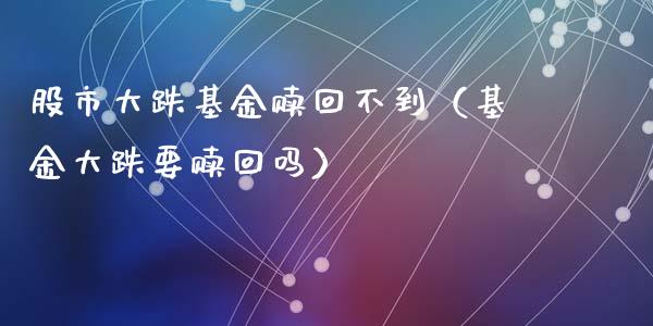 股市大跌基金赎回不到（基金大跌要赎回吗）_https://www.qdlswl.com_理财_第1张