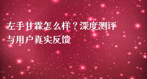 左手甘霖怎么样？深度测评与用户真实反馈_https://www.qdlswl.com_基金_第1张