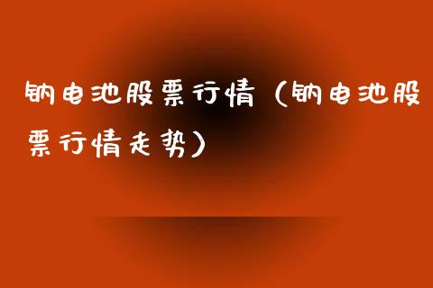钠电池股票行情（钠电池股票行情走势）_https://www.qdlswl.com_内盘_第1张