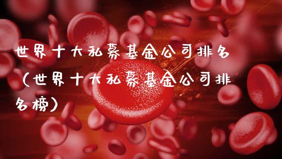 世界十大私募基金公司排名（世界十大私募基金公司排名榜）_https://www.qdlswl.com_基金_第1张