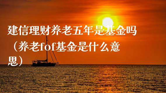 建信理财养老五年是基金吗（养老fof基金是什么意思）_https://www.qdlswl.com_基金_第1张