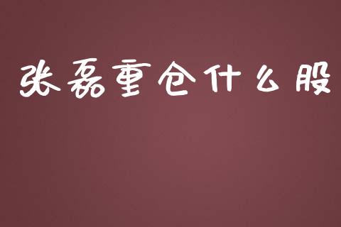 张磊重仓什么股_https://www.qdlswl.com_外盘_第1张