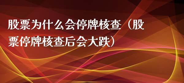 股票为什么会停牌核查（股票停牌核查后会大跌）_https://www.qdlswl.com_外盘_第1张