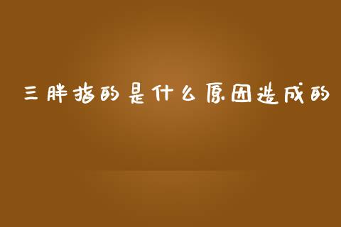 三胖指的是什么原因造成的_https://www.qdlswl.com_期货_第1张