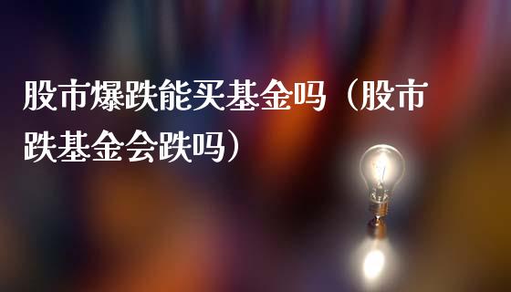 股市爆跌能买基金吗（股市跌基金会跌吗）_https://www.qdlswl.com_理财_第1张