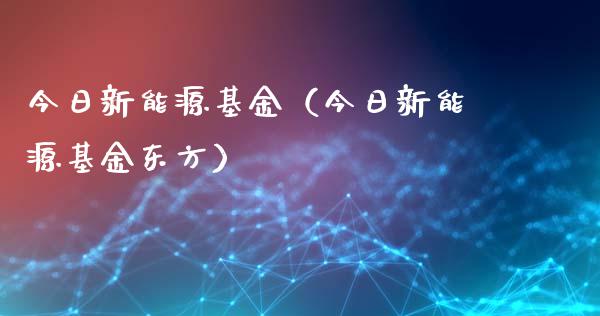 今日新能源基金（今日新能源基金东方）_https://www.qdlswl.com_理财_第1张