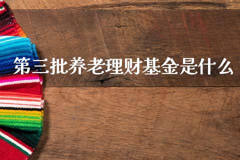 第三批养老理财基金是什么_https://www.qdlswl.com_基金_第1张