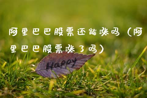 阿里巴巴股票还能涨吗（阿里巴巴股票涨了吗）_https://www.qdlswl.com_外盘_第1张