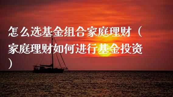 怎么选基金组合家庭理财（家庭理财如何进行基金投资）_https://www.qdlswl.com_基金_第1张