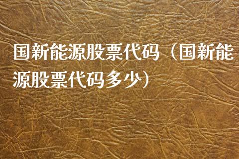 国新能源股票代码（国新能源股票代码多少）_https://www.qdlswl.com_股票_第1张