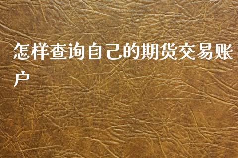 怎样查询自己的期货交易账户_https://www.qdlswl.com_股指_第1张