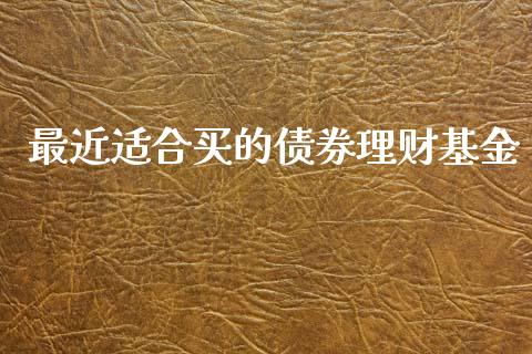 最近适合买的债券理财基金_https://www.qdlswl.com_基金_第1张