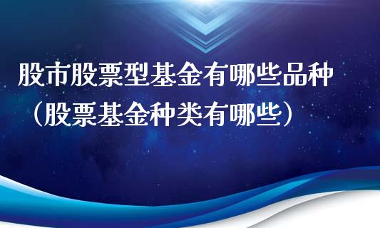 股市股票型基金有哪些品种（股票基金种类有哪些）_https://www.qdlswl.com_基金_第1张